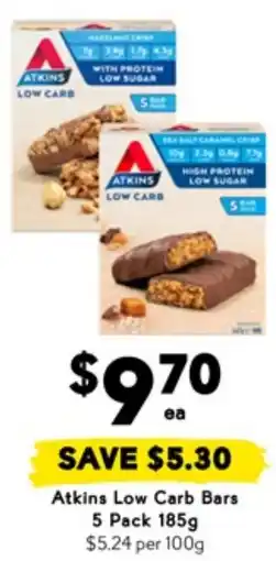 Drakes Atkins Low Carb Bars offer