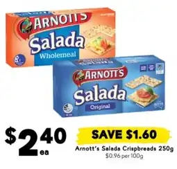 Drakes Arnott's Salada Crispbreads offer