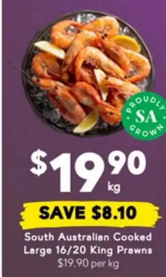 Drakes South Australian Cooked Large 16/20 King Prawns offer