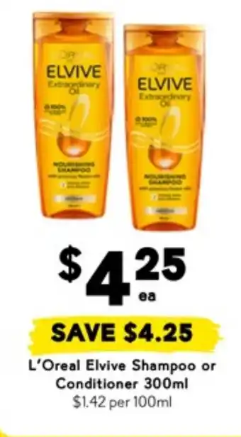 Drakes L'Oreal Elvive Shampoo or Conditioner offer