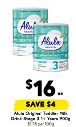 Drakes Alula Original Toddler Milk Drink Stage 3 1+ Years offer