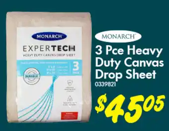 Bunnings 3 Pce Heavy Duty Canvas Drop Sheet offer