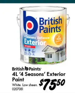 Bunnings 4L ‘4 Seasons' Exterior Paint offer