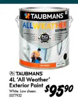 Bunnings 4L 'All Weather' Exterior Paint offer