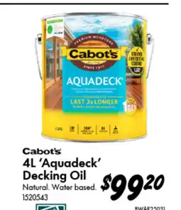 Bunnings 'Aquadeck' Decking Oil offer