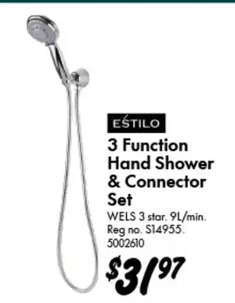 Bunnings 3 Function Hand Shower & Connector Set offer