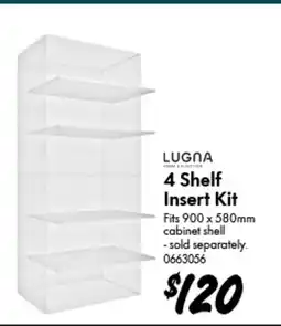 Bunnings 4 Shelf Insert Kit offer