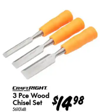 Bunnings 3 Pce Wood Chisel Set offer