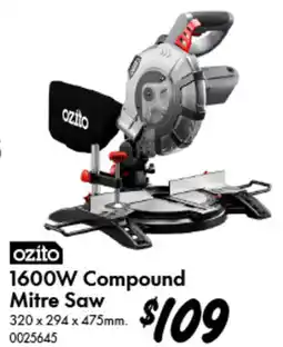 Bunnings 1600W Compound Mitre Saw offer