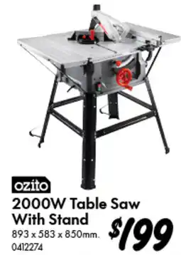 Bunnings 2000W Table Saw With Stand offer