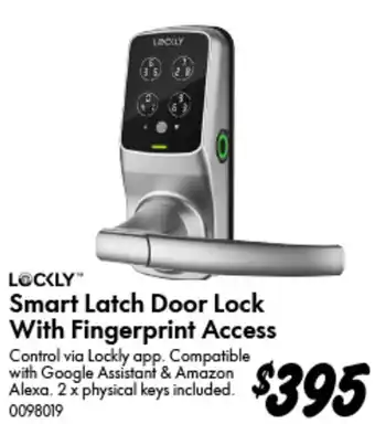 Bunnings Smart Latch Door Lock With Fingerprint Access offer