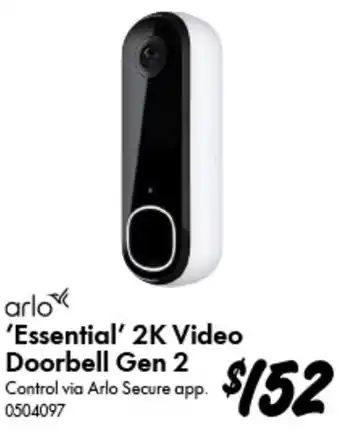 Bunnings ‘Essential' 2K Video Doorbell Gen 2 offer