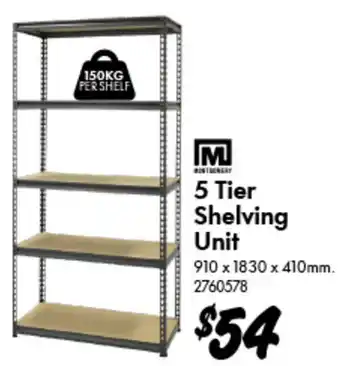 Bunnings 5 Tier Shelving Unit offer