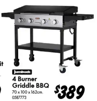 Bunnings 4 Burner Griddle BBQ offer