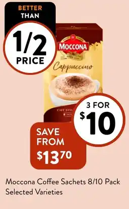 Foodworks Moccona Coffee Sachets offer