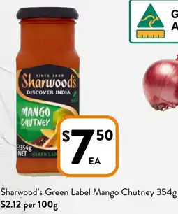 Foodworks Sharwood's Green Label Mango Chutney offer