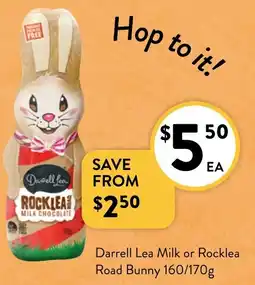 Foodworks Darrell Lea Milk or Rocklea Road Bunny offer