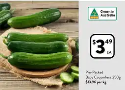 Foodworks Pre-Packed Baby Cucumbers offer