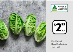 Foodworks Pre-Packed Baby Cos Lettuce Twin Pack offer