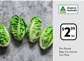 Foodworks Pre-Packed Baby Cos Lettuce Twin Pack offer