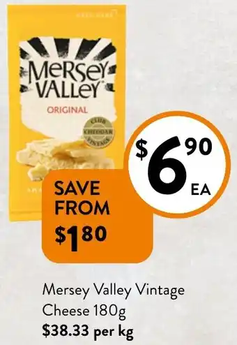 Foodworks Mersey Valley Vintage Cheese offer