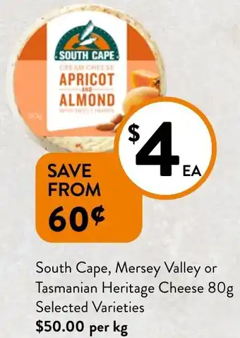 Foodworks South Cape, Mersey Valley or Tasmanian Heritage Cheese offer