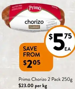 Foodworks Primo Chorizo offer