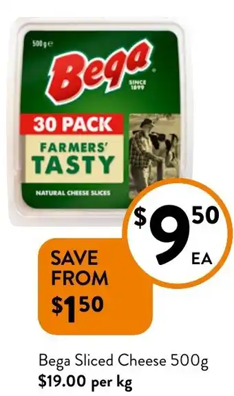 Foodworks Bega Sliced Cheese offer