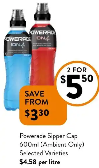 Foodworks Powerade Sipper Cap offer