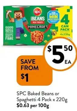 Foodworks SPC Baked Beans or Spaghetti offer