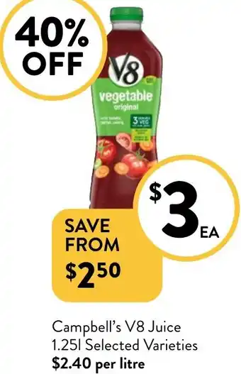 Foodworks Campbell's V8 Juice offer