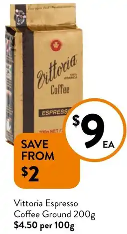 Foodworks Vittoria Espresso Coffee Ground offer