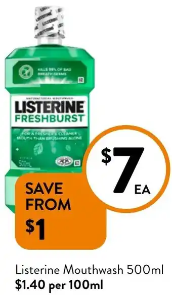 Foodworks Listerine Mouthwash offer