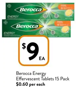 Foodworks Berocca Energy Effervescent Tablets 1 offer