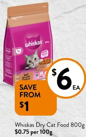 Foodworks Whiskas Dry Cat Food offer