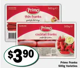 Friendly Grocer Primo Franks Varieties offer