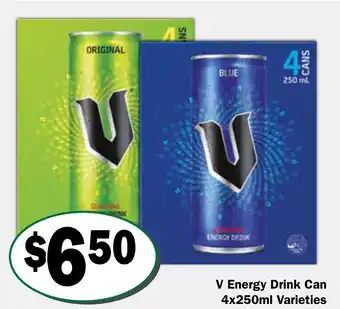 Friendly Grocer V Energy Drink Can Varieties offer