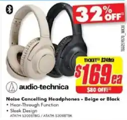 The Good Guys Noise Cancelling Headphones - Beige or Black offer