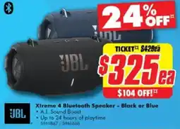 The Good Guys Xtreme 4 Bluetooth Speaker - Black or Blue offer