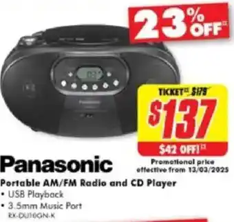 The Good Guys Portable AM/FM Radio and CD Player offer