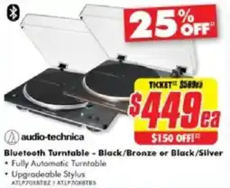 The Good Guys Bluetooth Turntable - Black/Bronze or Black/Silver offer