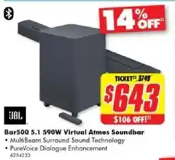 The Good Guys Bar500 5.1 590W Virtual Atmos Soundbar offer