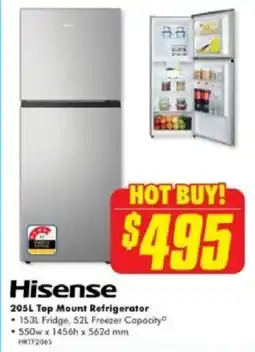 The Good Guys 205L Top Mount Refrigerator offer