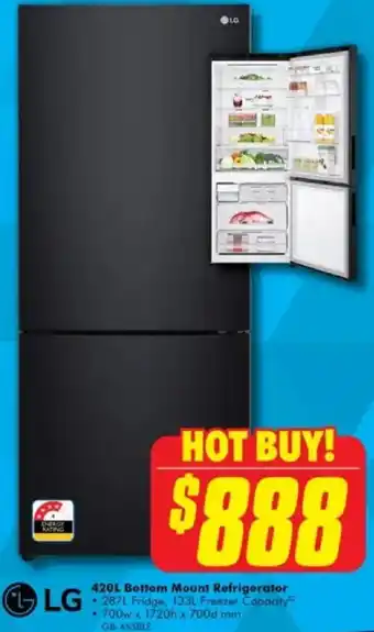 The Good Guys 420L Bottom Mount Refrigerator offer