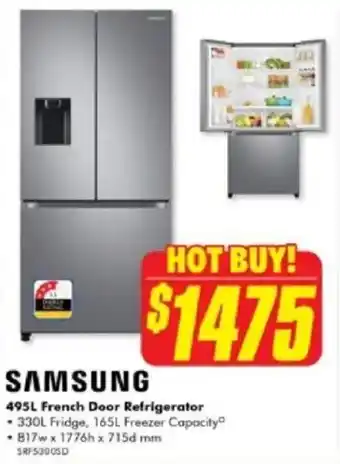 The Good Guys 495L French Door Refrigerator offer