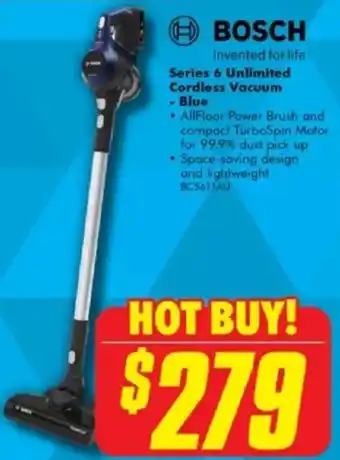 The Good Guys Series 6 Unlimited Cordless Vacuum - Blue offer