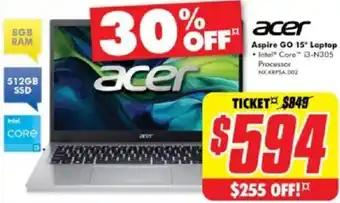 The Good Guys Aspire GO 15' Laptop offer