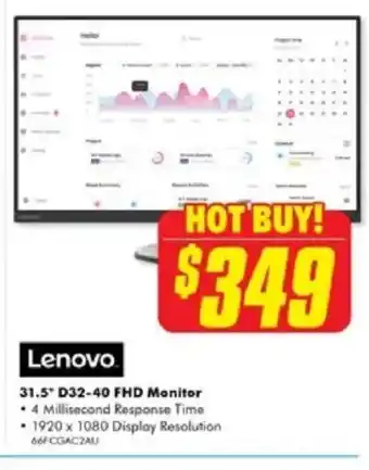 The Good Guys 31.5" D32-40 FHD Monitor offer