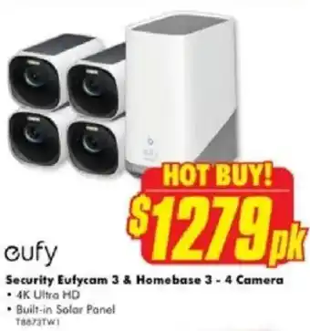 The Good Guys Security Eufycam 3 & Homebase 3 - 4 Camera offer