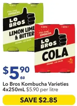 Ritchies Lo Bros Kombucha Varieties offer